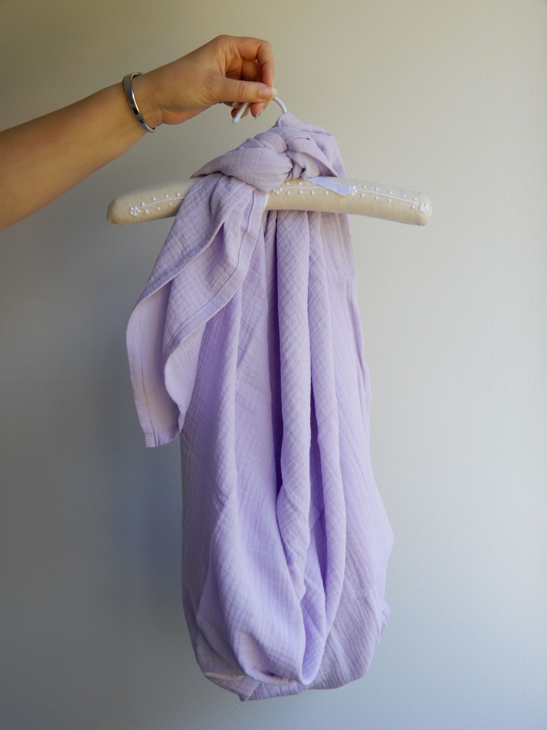 Purple wrap hung 